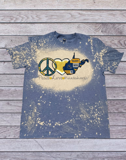 Bleached Peace Love Mountaineers T-shirt